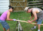 Oar Making at Bill Freed's house
